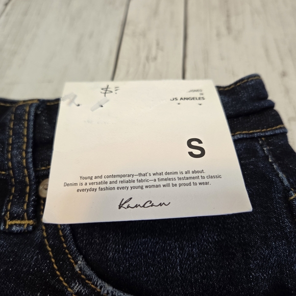 KanCan Midnight Blue Frayed Jean Shorts - Picture 3 of 10